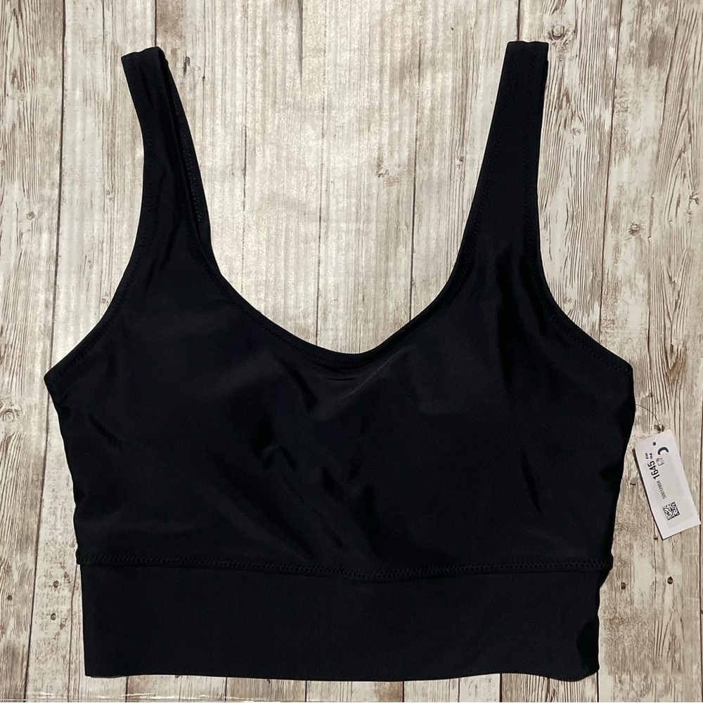🆕 Old Navy Women’s Matte Longline Scoop Neck Swim Top Wide Strap Black L 12-14 - Picture 8 of 16